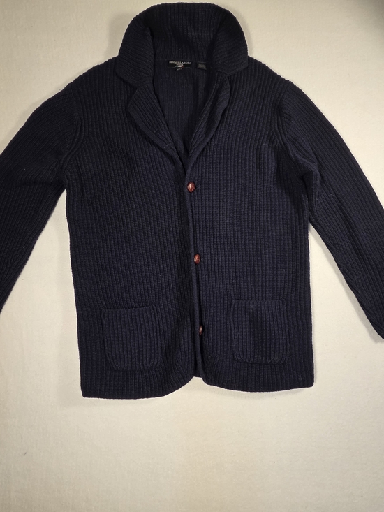 Brunella Gori Other - Men's Navy Blue Collar Cable Knit Cardigan Sweater Size XL